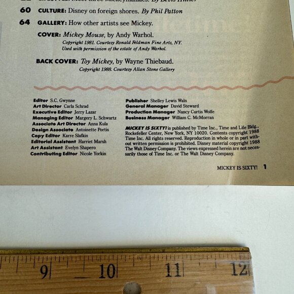 Vtg Mickey is Sixty Magazine Magic Moments Activity Booklet w Stickers Cert READ - Picture 9 of 12